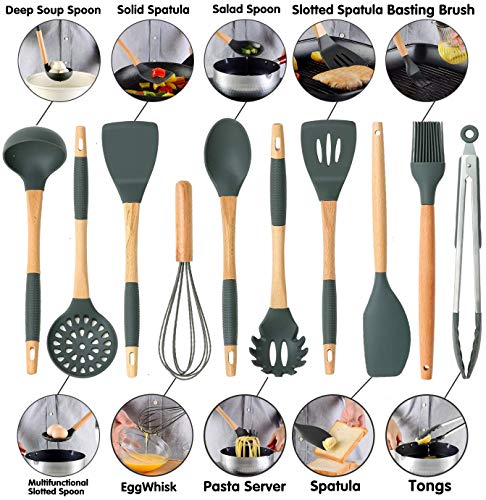 12 pcs Silicone Kitchenware Cooking Utensils Set